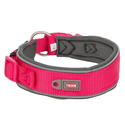 Trixie Premium Hundehalsband Extra Breit Fuchsia / Graphitgrau