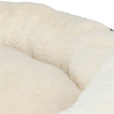 Trixie Hundekorb Leo Weich Rund Plüsch Creme / Panther Print