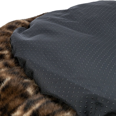 Trixie Hundekorb Leo Weich Rund Plüsch Braun / Panther Print