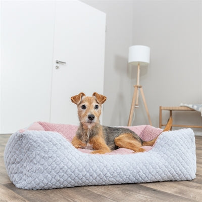 Trixie Hundekorb Kaline Mio Eckig Grau / Altrosa